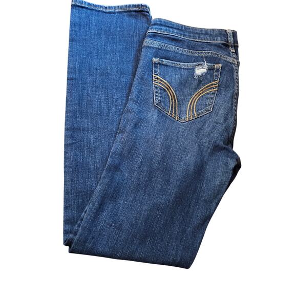 Hollister Y2K Low Rise Distressed Blue Denim Casual Grunge Skinny Jeans 28 / 7R - Picture 3 of 8